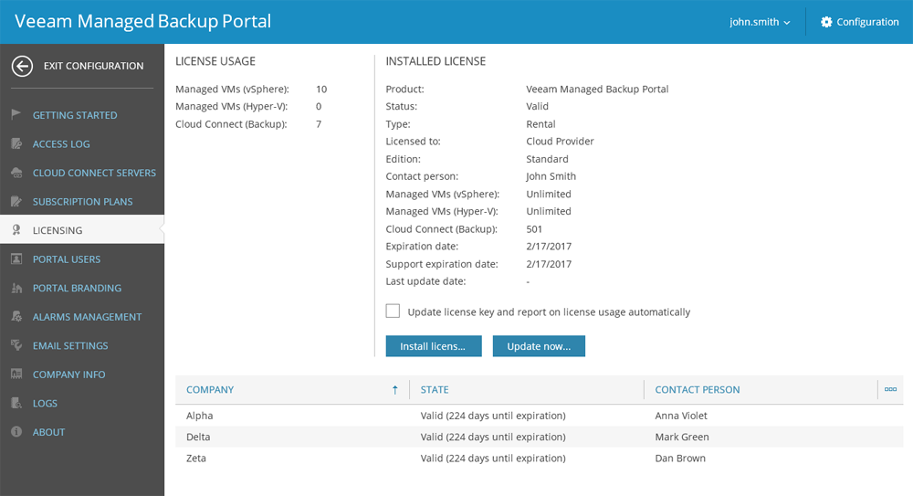 veeam cloud connect customer portal